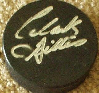 Clark Gillies autographed hockey puck NY Islanders - AutographsForSale.com