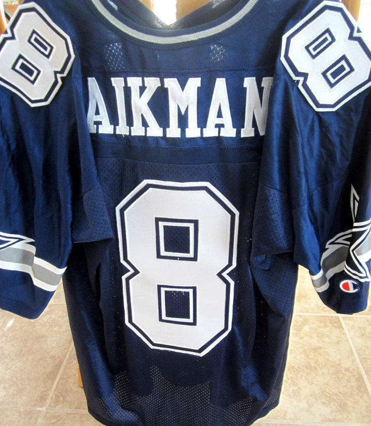 Troy Aikman Dallas Cowboys Champion blue 90s retro jersey - AutographsForSale.com