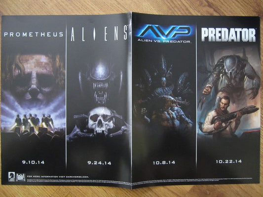 Prometheus Fire and Stone Aliens AVP 2014 Comic-Con Dark Horse mini 11x17 foldout poster - AutographsForSale.com