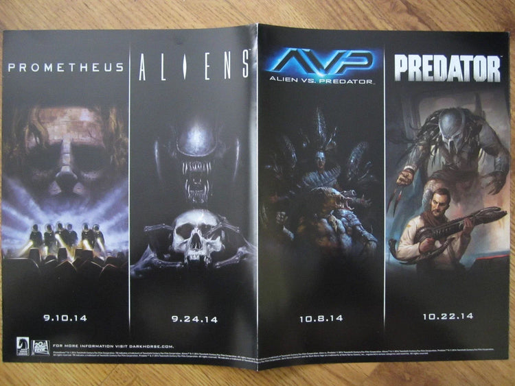 Prometheus Fire & Stone Aliens AVP 2014 SDCC Dark Horse mini foldout poster - AutographsForSale.com