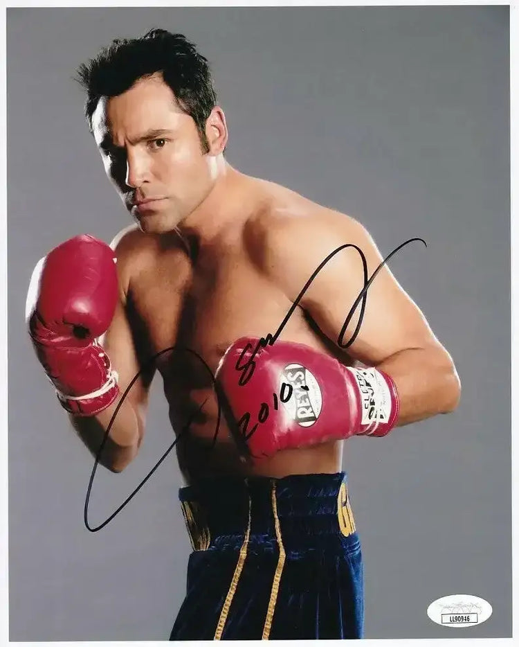 Oscar De La Hoya signed 8x10 boxing photo dated 2010 JSA - AutographsForSale.com