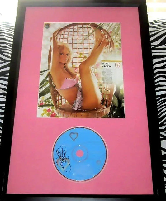 Jessica Simpson signed Sweet Kisses CD framed sexy Maxim magazine photo JSA - AutographsForSale.com