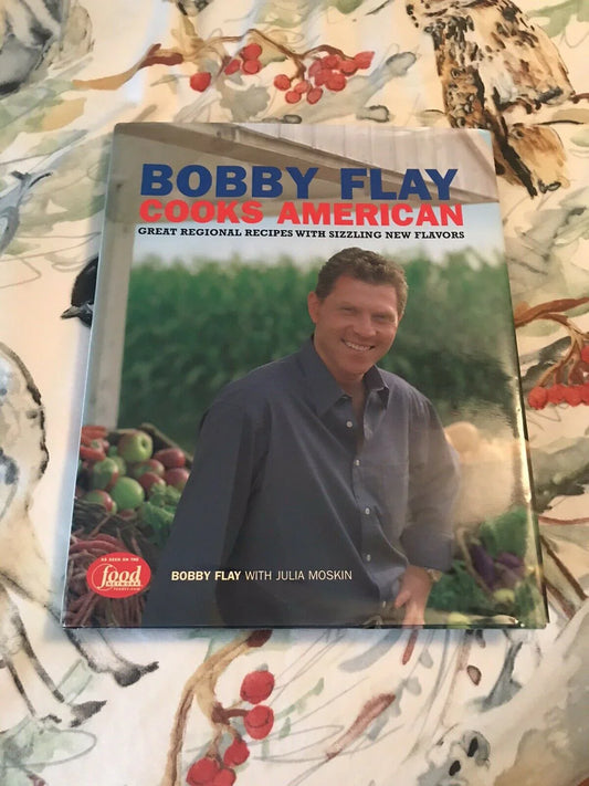 Bobby Flay autographed Cooks American hardcover cookbook inscribed Eat American JSA - AutographsForSale.com
