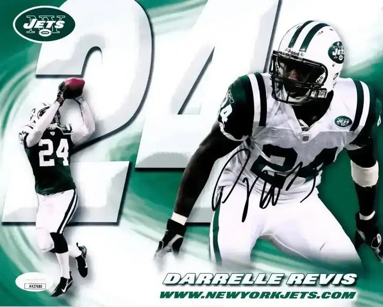 Darrelle Revis autographed NY Jets 8x10 photo JSA - AutographsForSale.com