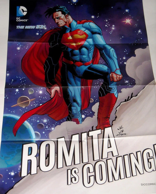 Superman 2014 DC Comics New 52 Romita Is Coming foldout poster John Romita Jr - AutographsForSale.com