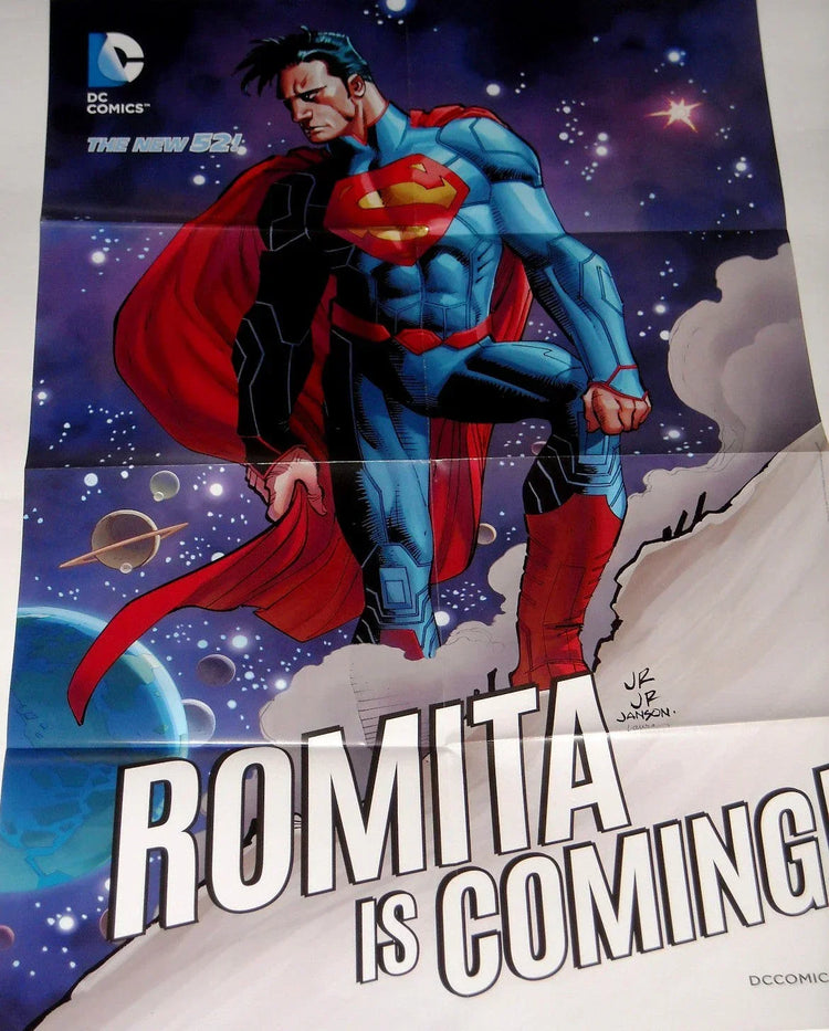 Superman 2014 DC Comics New 52 Romita Is Coming foldout poster John Romita Jr - AutographsForSale.com