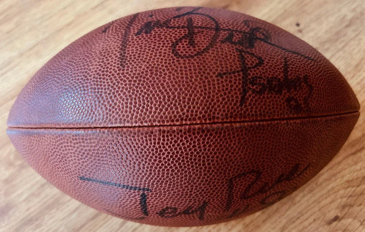 Tim Brown & Jerry Rice signed NFL game football JSA Raiders - AutographsForSale.com