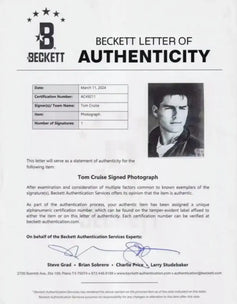 Tom Cruise signed Top Gun 8x10 movie photo BAS certified - AutographsForSale.com