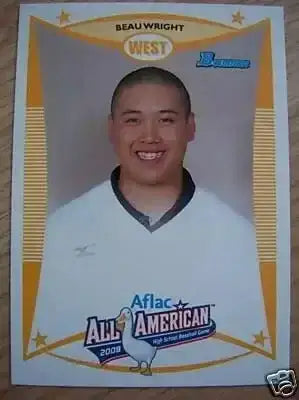 Beau Wright 2008 AFLAC Bowman Rookie Card - AutographsForSale.com