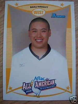 Beau Wright 2008 AFLAC Bowman Rookie Card - AutographsForSale.com