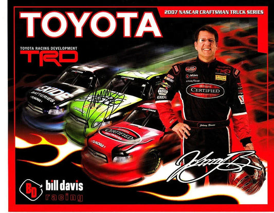 Johnny Benson signed 2007 Toyota 8x10 NASCAR Craftsman Truck Series photo card - AutographsForSale.com