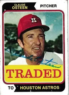 Claude Osteen signed LA Dodgers 1974 Topps regular & Traded cards - AutographsForSale.com