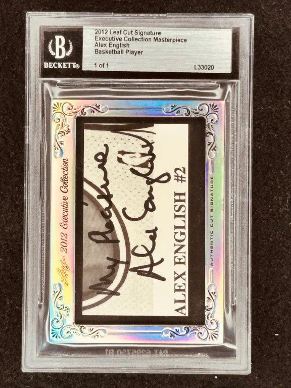 Alex English 2012 Leaf Masterpiece Cut Signature certified signed card 1/1 JSA Denver Nuggets - AutographsForSale.com