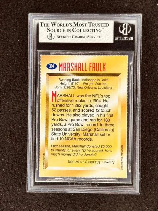 Marshall Faulk Indianapolis Colts 1995 Sports Illustrated for Kids card BGS Graded 8 NrMt-Mt - AutographsForSale.com