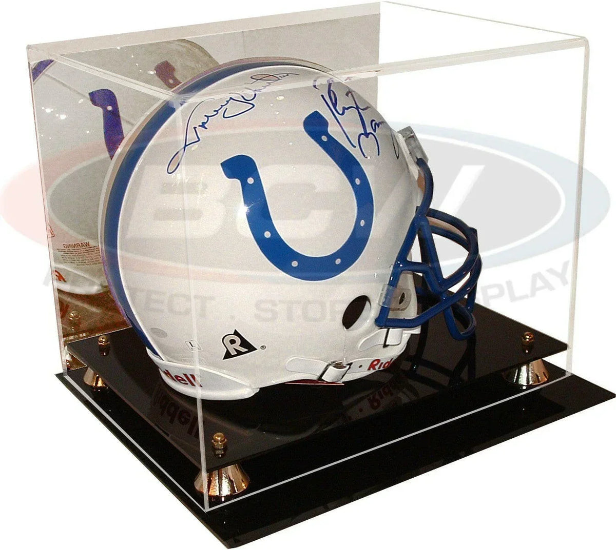 Full size football helmet deluxe acrylic display case - AutographsForSale.com