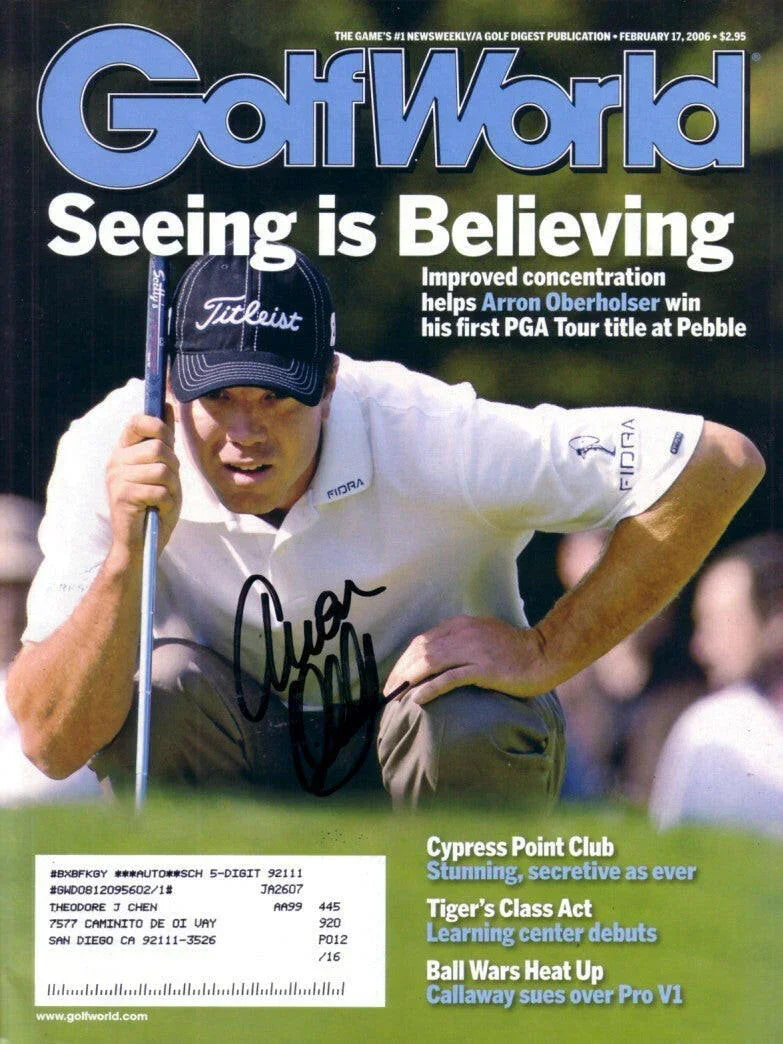 Arron Oberholser autographed 2006 Golf World magazine - AutographsForSale.com