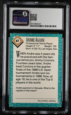 Andre Agassi 1989 SI for Kids Rookie Card CSG 9 - AutographsForSale.com