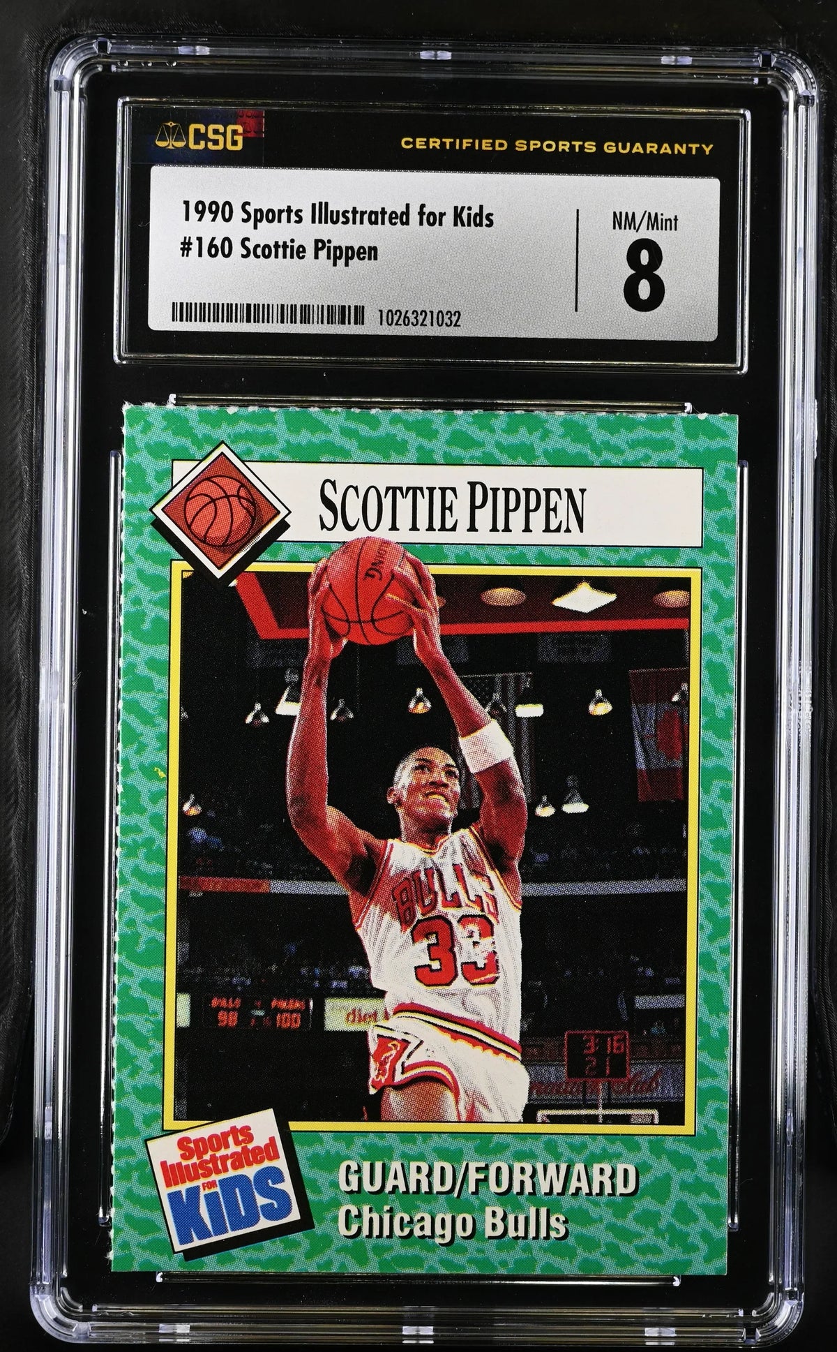 Scottie Pippen Chicago Bulls 1990 Sports Illustrated for Kids card CSG Graded 8 NrMt-Mt - AutographsForSale.com