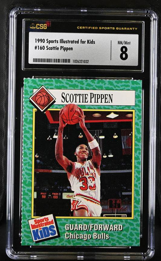 Scottie Pippen Chicago Bulls 1990 Sports Illustrated for Kids card CSG graded 8 NrMt-Mt - AutographsForSale.com