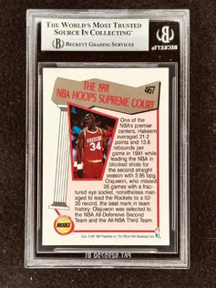 Hakeem Olajuwon signed Houston Rockets 1991-92 Hoops Supreme Court card BAS certified - AutographsForSale.com