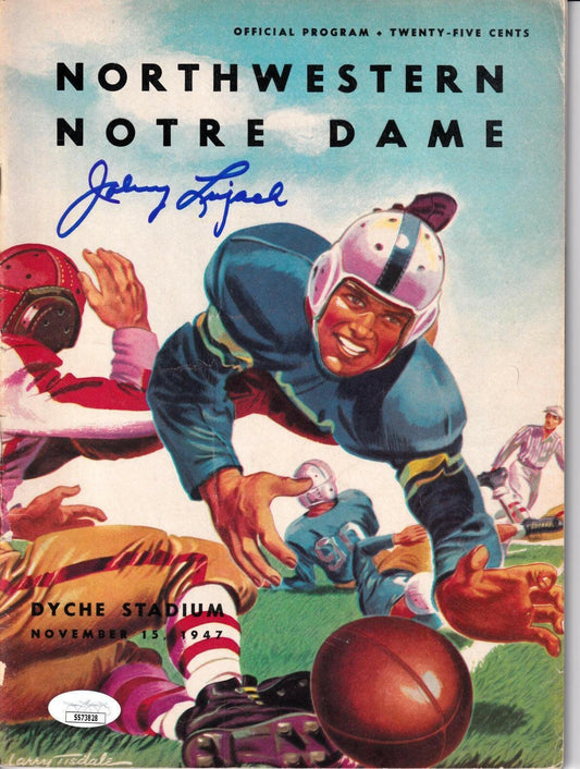 Johnny Lujack signed 1947 Notre Dame at Northwestern Football program JSA - AutographsForSale.com