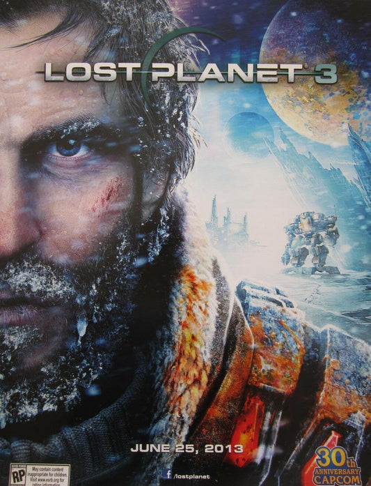 Lost Planet 3 video game 2013 CAPCOM 30th Anniversary 2 sided 18x24 poster - AutographsForSale.com