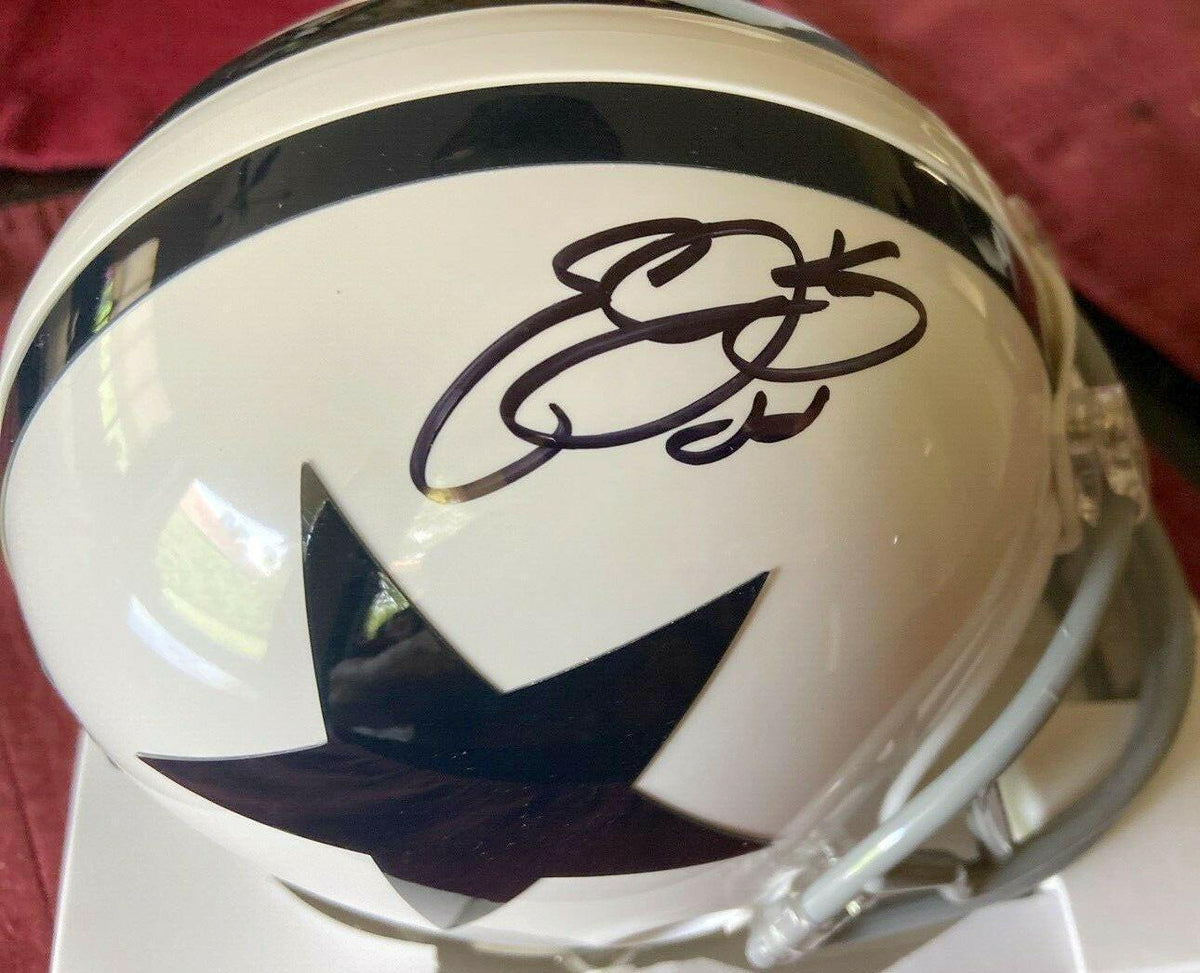 Emmitt Smith signed Dallas Cowboys retro white mini helmet - AutographsForSale.com