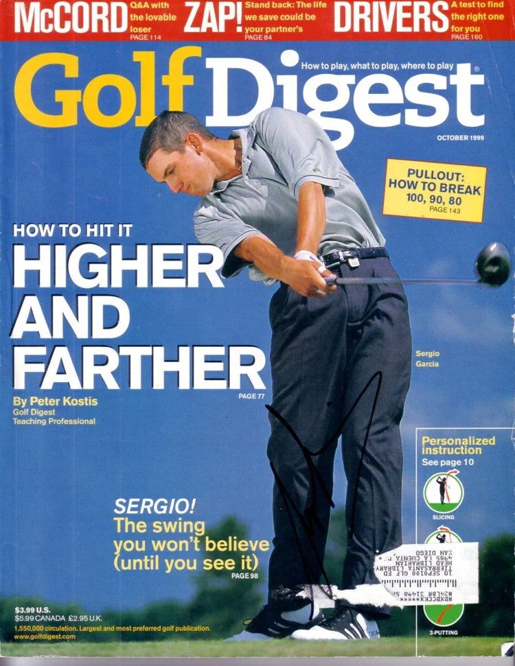 8 Sergio Garcia autographed golf & Golfweek issues covers - AutographsForSale.com