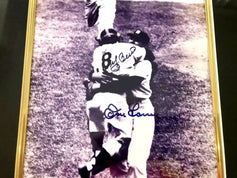 Don Larsen & Yogi Berra signed NY Yankees 1956 World Series Perfect Game 8x10 photo framed - AutographsForSale.com