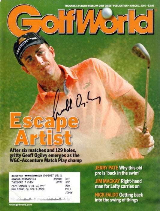 Geoff Ogilvy autographed 2009 Golfweek magazine - AutographsForSale.com