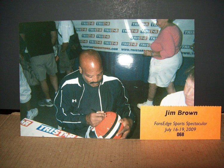 Jim Brown signed Cleveland Browns full size helmet w/ HOF 71 JSA - AutographsForSale.com