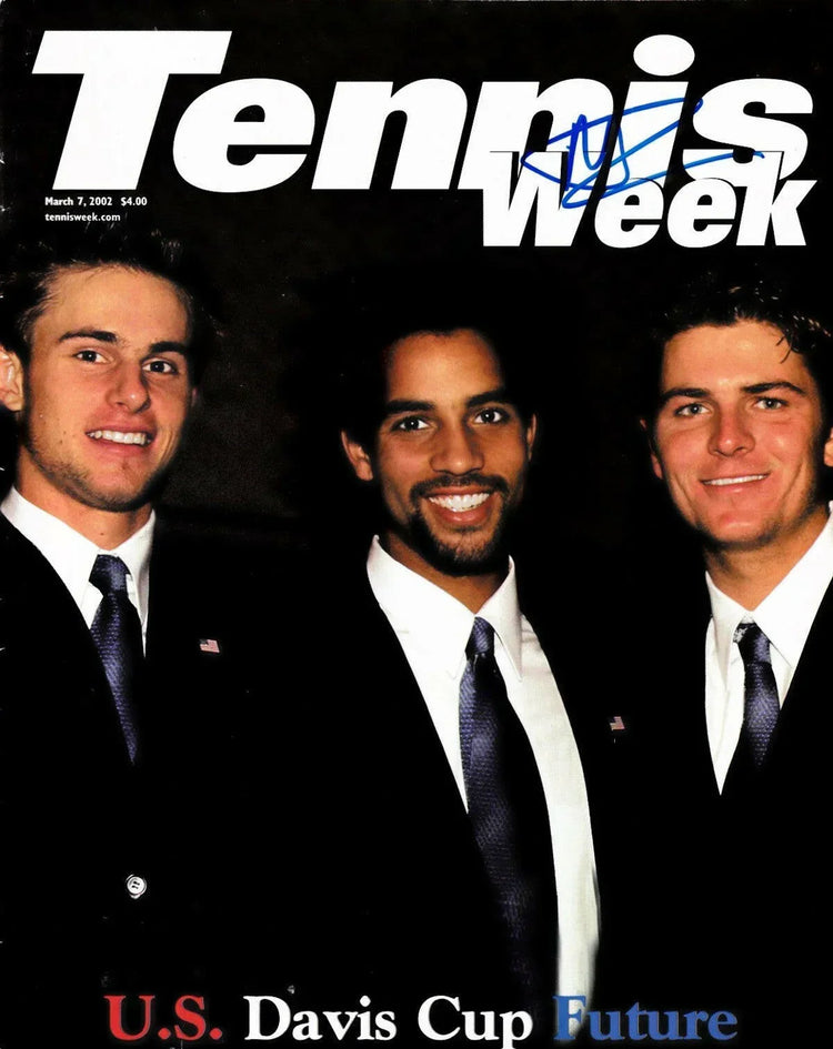 Mardy Fish signed US Davis Cup 2002 Tennis Week magazine - AutographsForSale.com