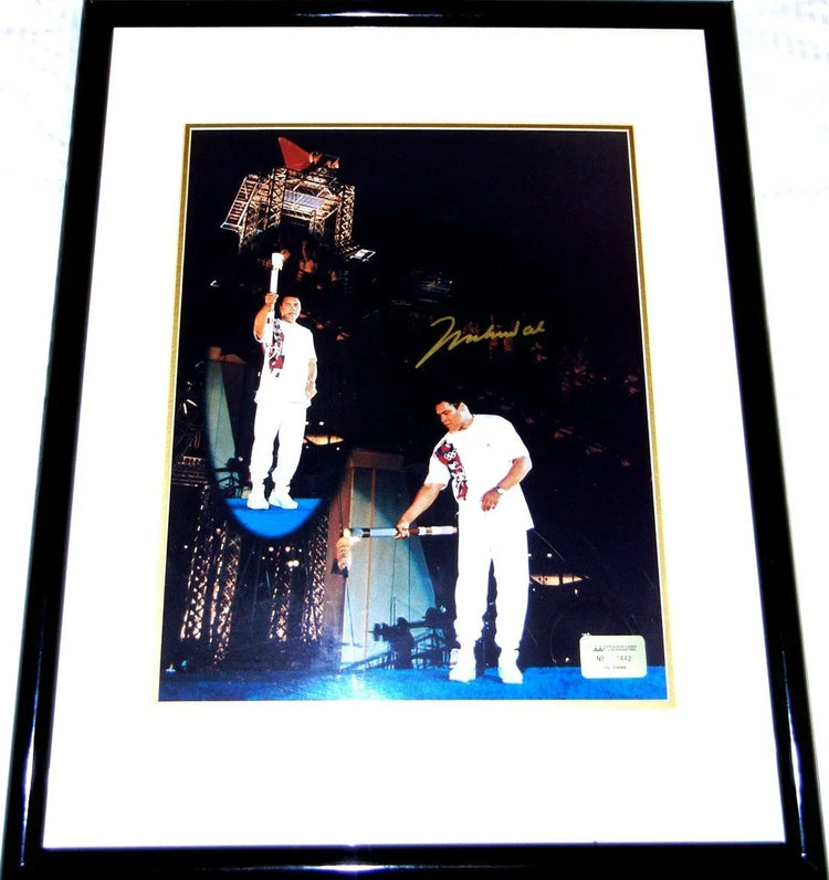 Muhammad Ali signed 1996 Olympic Torch 16x20 poster or photo framed - AutographsForSale.com