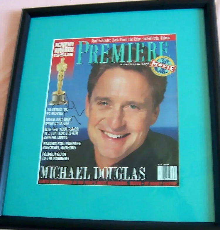 Michael Douglas autographed 1992 Premiere cover framed JSA - AutographsForSale.com
