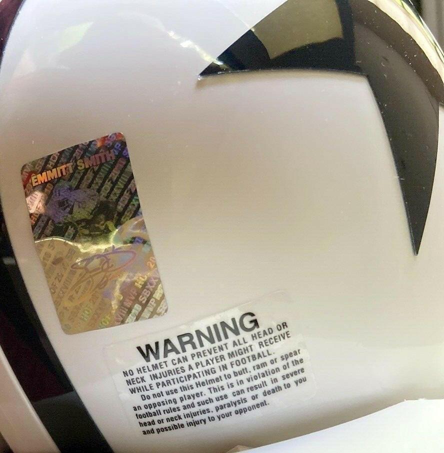 Emmitt Smith signed Dallas Cowboys retro white mini helmet - AutographsForSale.com