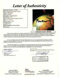 Bill Clinton autographed 2012 Time magazine Issue JSA - AutographsForSale.com
