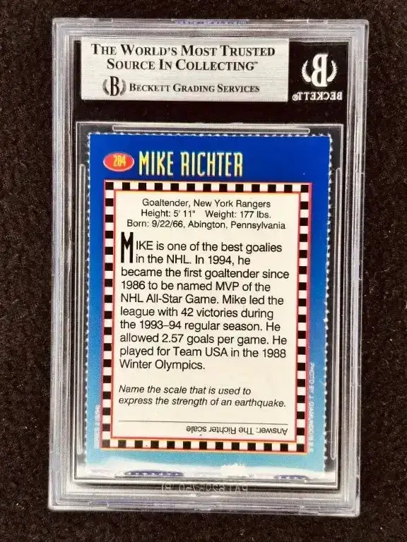 Mike Richter signed NY Rangers 1994 SI for Kids card BAS certified - AutographsForSale.com