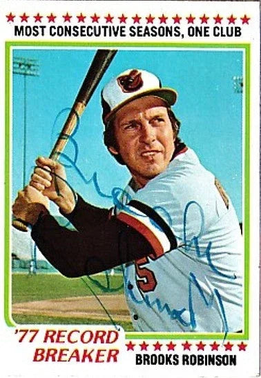 Brooks Robinson signed Orioles 1978 Topps Record card - AutographsForSale.com