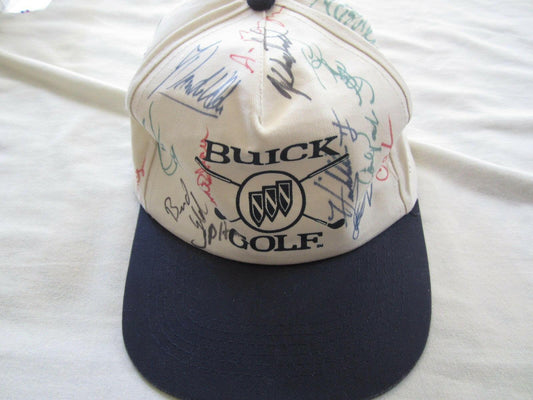 Buick golf cap signed by 22 PGA Tour Players Stewart Cink Sandy Lyle Jeff Sluman - AutographsForSale.com