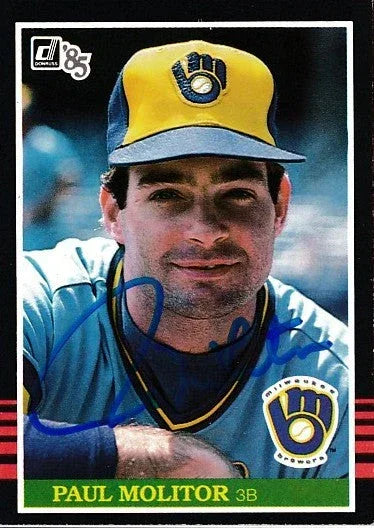 Paul Molitor autographed Milwaukee Brewers 1985 Donruss card - AutographsForSale.com
