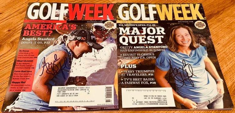 2 Angela Stanford autographed 2009 Golfweek LPGA magazines - AutographsForSale.com