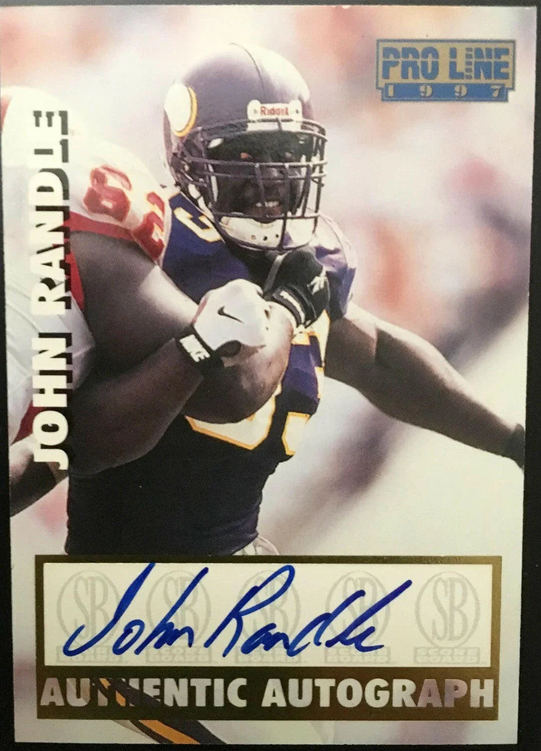 John Randle certified autograph Minnesota Vikings 1997 Pro Line card - AutographsForSale.com