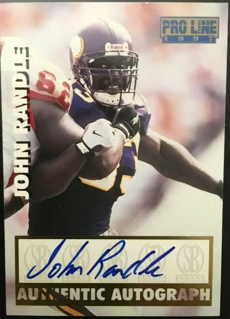 John Randle certified autograph Minnesota Vikings 1997 Pro Line card - AutographsForSale.com
