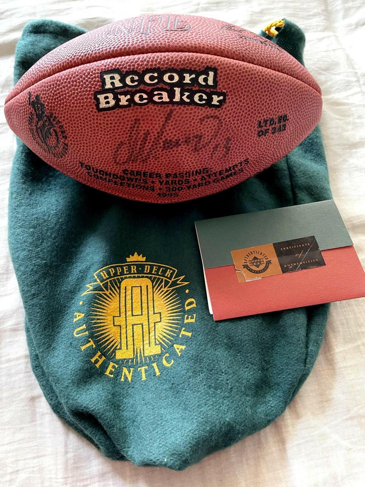 Dan Marino signed Dolphins Record Breaker UDA mini football - AutographsForSale.com