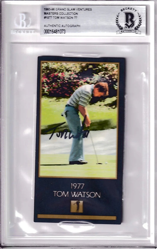 Tom Watson autographed 1977 Masters Champion golf card BAS slabbed - AutographsForSale.com