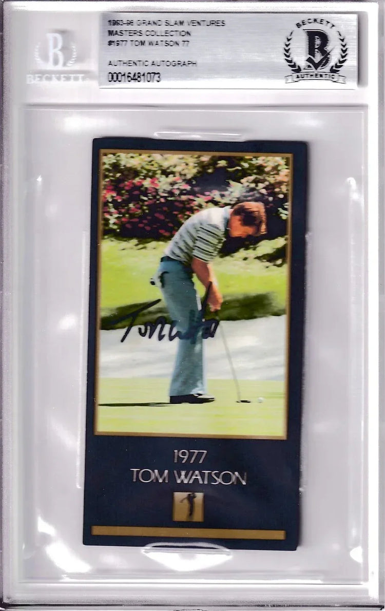 Tom Watson signed 1977 Masters Champ golf card BAS slabbed - AutographsForSale.com