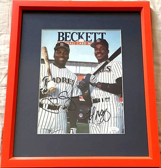 Tony Gwynn & Fred McGriff autographed Padres 1991 Beckett Baseball cover framed JSA - AutographsForSale.com