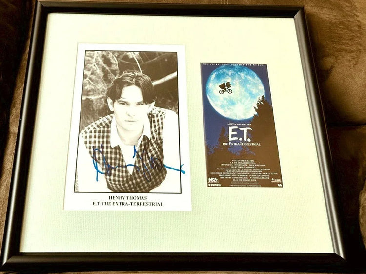 Henry Thomas signed E.T. 8x10 movie photo framed VHS video cover JSA - AutographsForSale.com