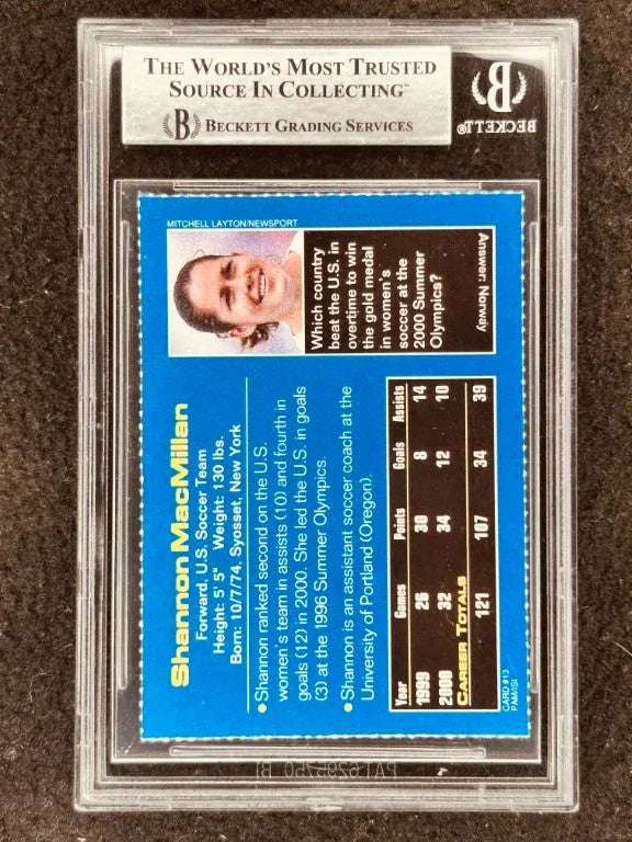 Shannon MacMillan autographed US Soccer 2001 Sports Illustrated for Kids card BAS USWNT - AutographsForSale.com