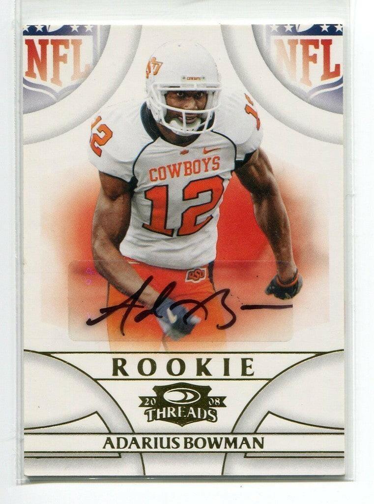 Adarius Bowman Oklahoma St certified signed 2008 Donruss Threads RC - AutographsForSale.com